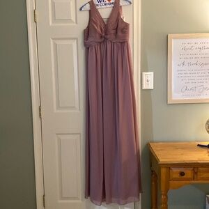 Floor length Mauve maternity wedding dress!